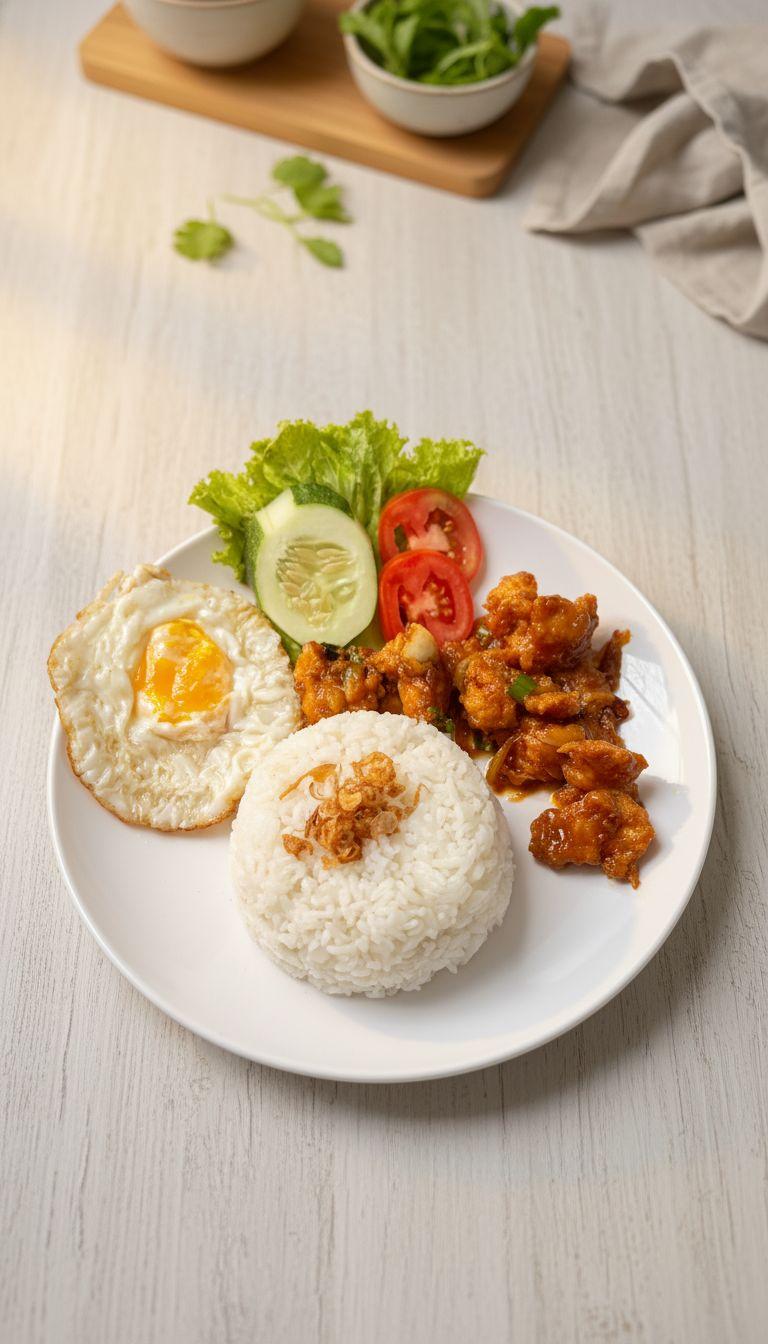 Nasi Ayam Saos Mentega