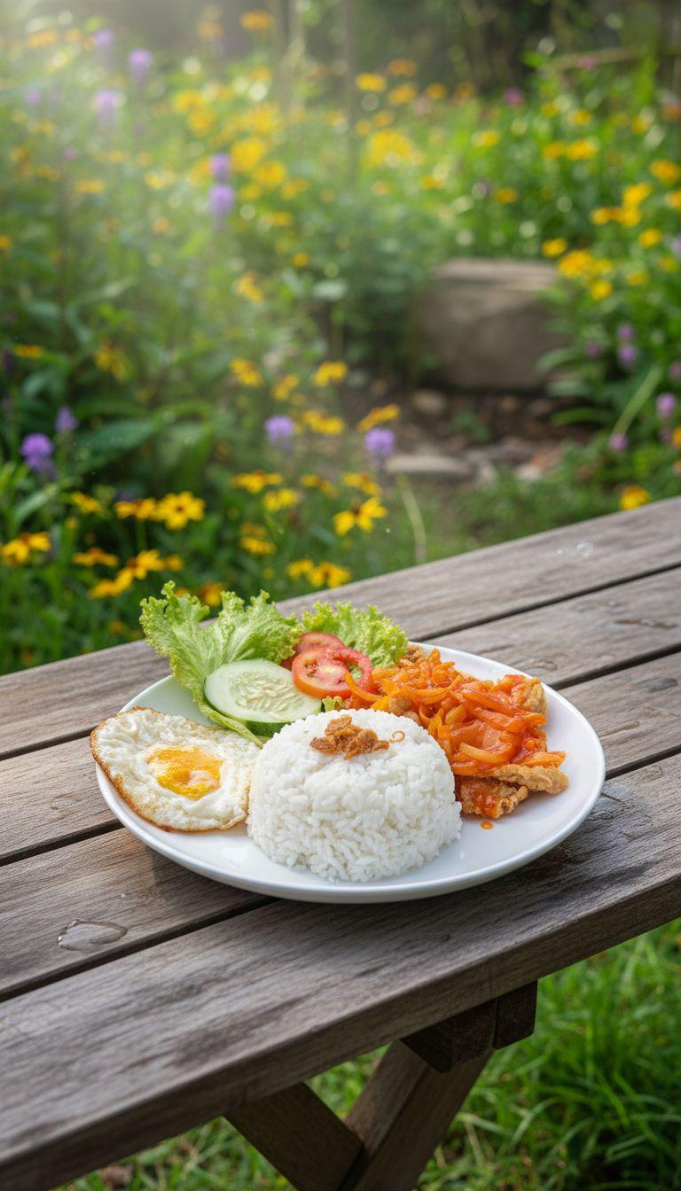 Nasi Ayam Saos Pedas